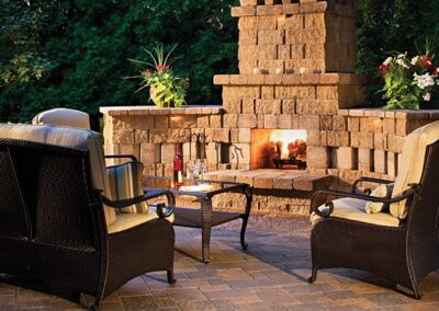 Lee's Nursery and Landscaping | Rock Hill, SC | outdoor fireplace with seating area and patio